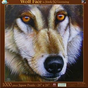 Puzzle SunsOut Wolf Face Jigsaw Puzzle - 1000 Pieces - Brown and Black